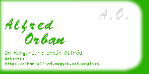 alfred orban business card