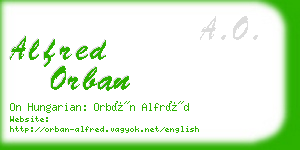 alfred orban business card